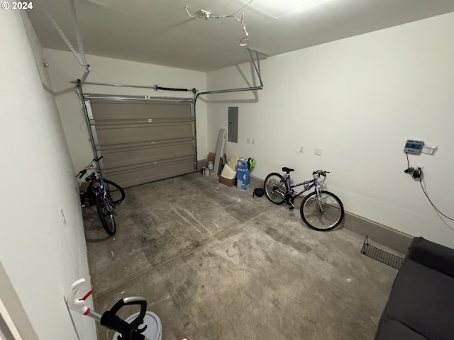 garage featuring electric panel