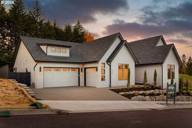 view of front of house featuring a garage