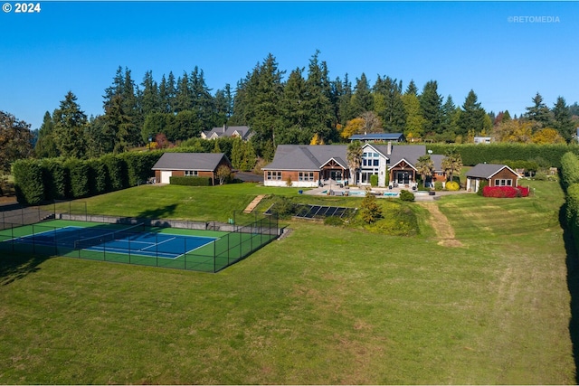 2945 SW Homesteader Rd, West Linn, OR 97068 - back of property featuring a tennis court