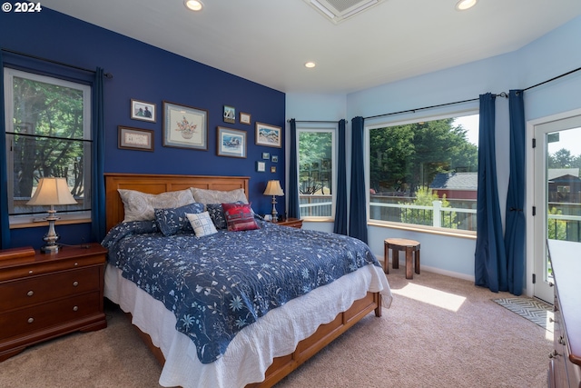 bedroom with carpet