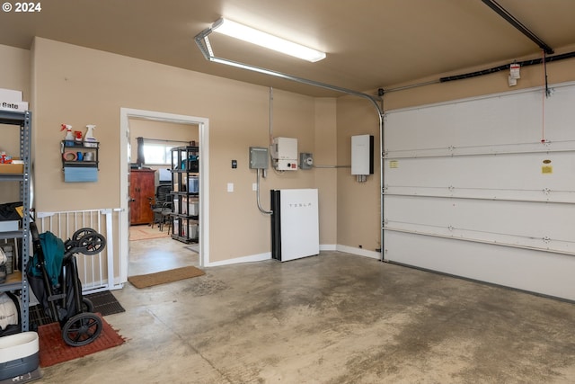 garage featuring white refrigerator