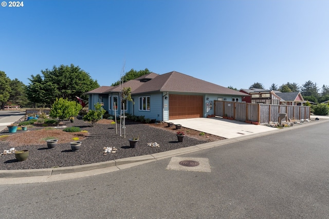 view of front of house with a garage