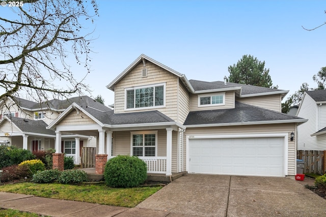 craftsman-style house with a garage