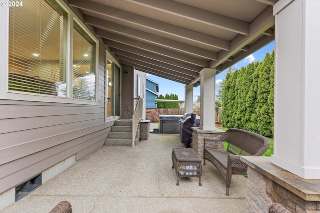 view of patio / terrace featuring a grill