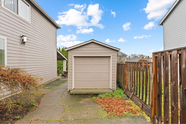 view of garage