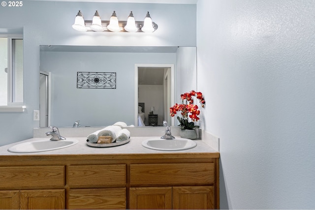 1157 Yew St, Junction City, OR 97448 - bathroom with double vanity and a shower with shower door