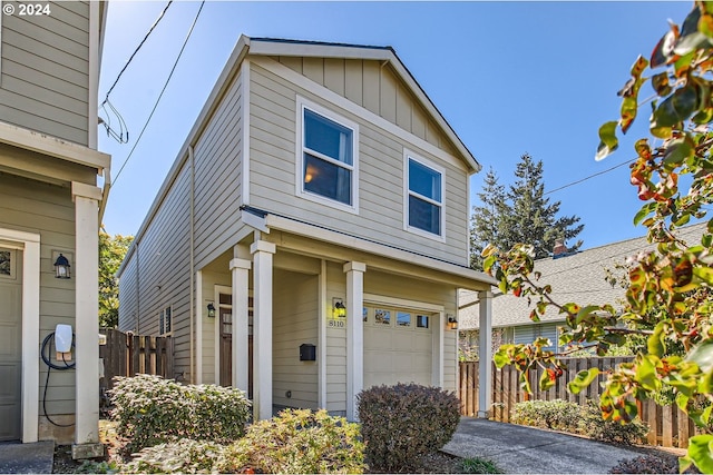 view of front of house with a garage