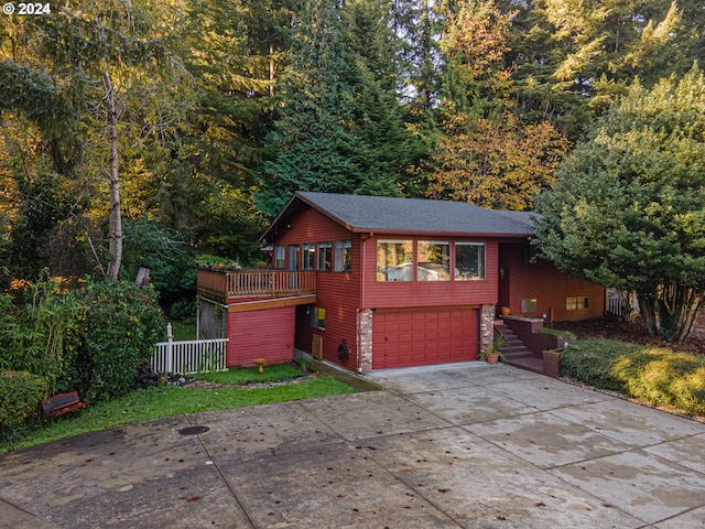 view of front of home with a garage