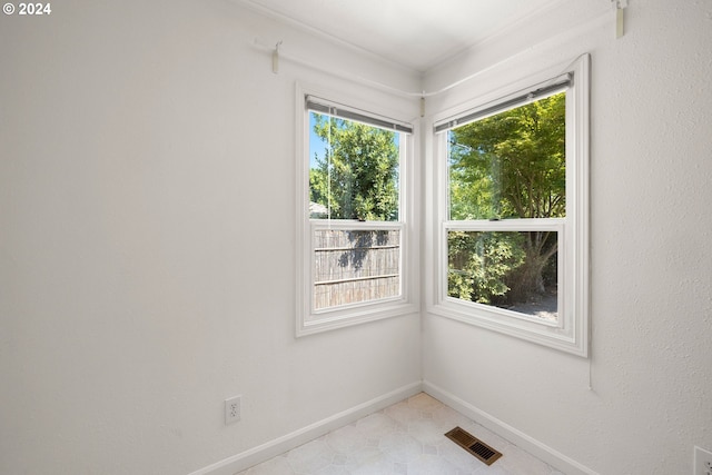 view of spare room