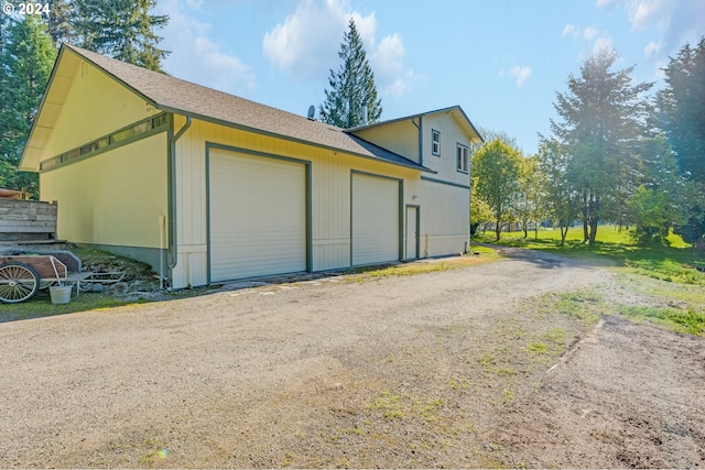 view of garage