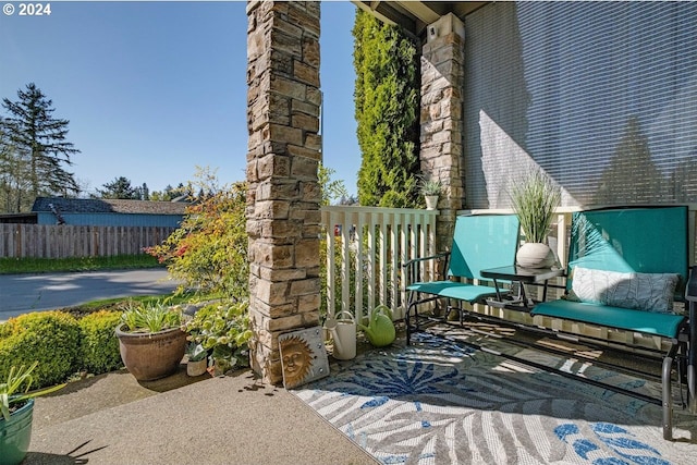 view of patio with fence