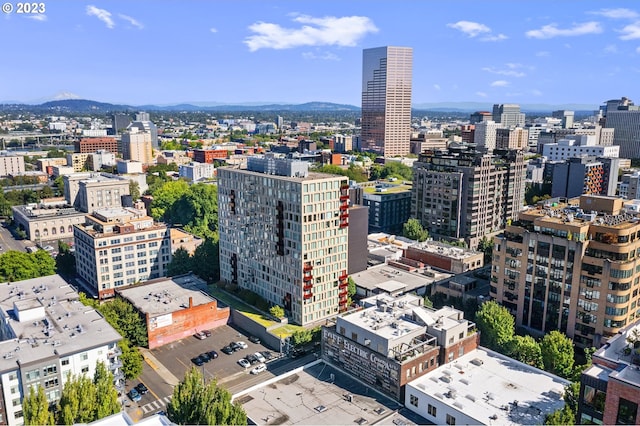 city view with a mountain view