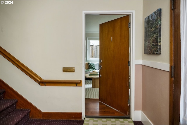 interior space with wood-type flooring