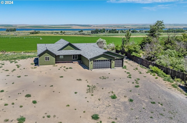 bird's eye view with a rural view