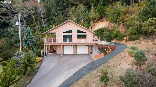 view of front of house with a garage