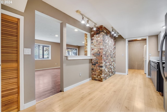 kitchen with light hardwood / wood-style flooring