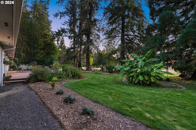 22750 SW Rosedale Rd, Beaverton, OR 97078 - yard at dusk with a wooden deck