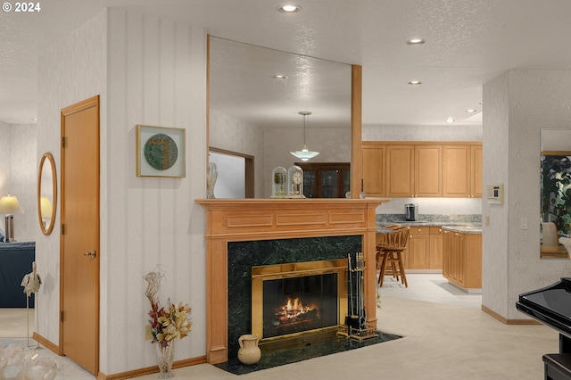 22750 SW Rosedale Rd, Beaverton, OR 97078 - living room featuring a fireplace and recessed lighting