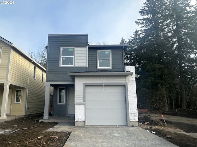 view of front of house with a garage