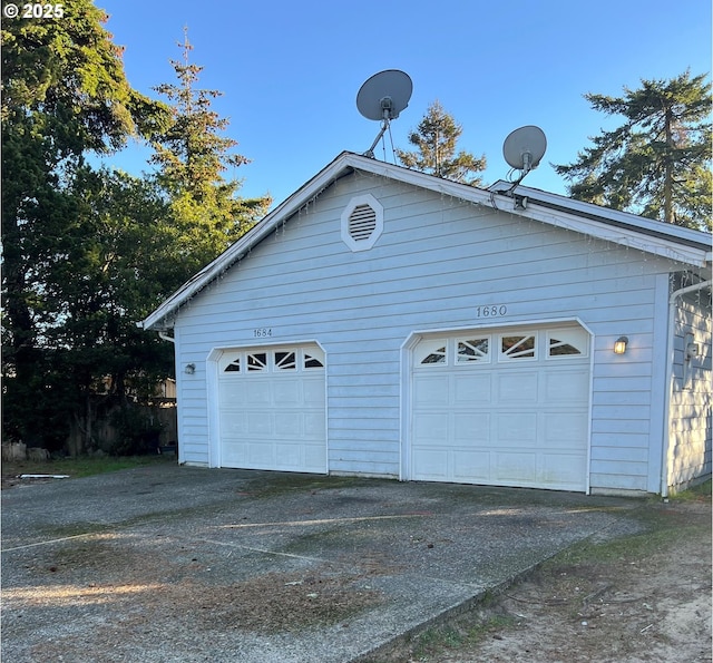 view of garage