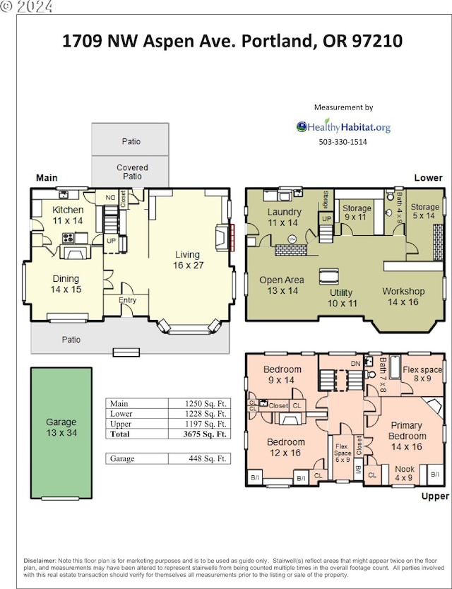 1709 NW Aspen Ave, Portland, OR 97210 - plan