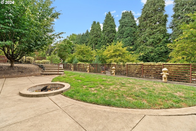 view of yard with a patio