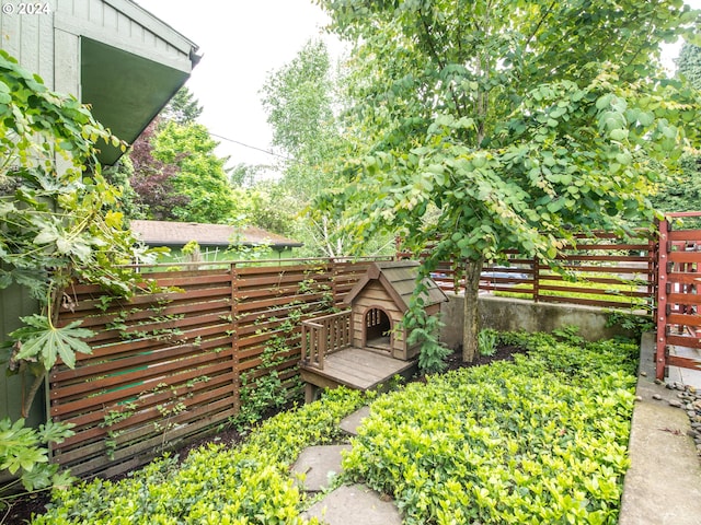 view of yard featuring a deck