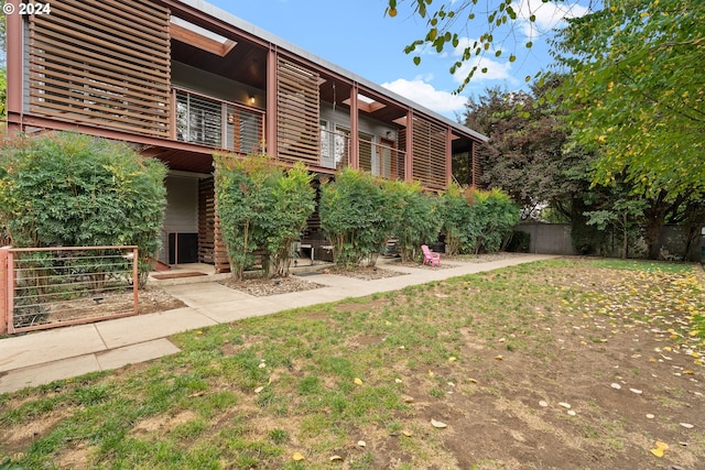 exterior space with a balcony