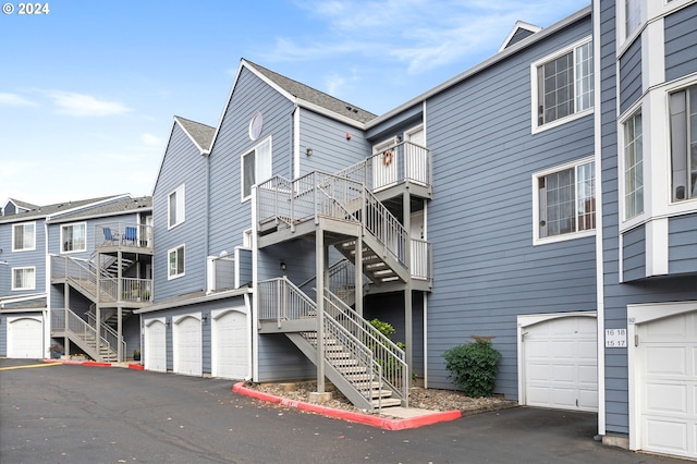 exterior space with a garage