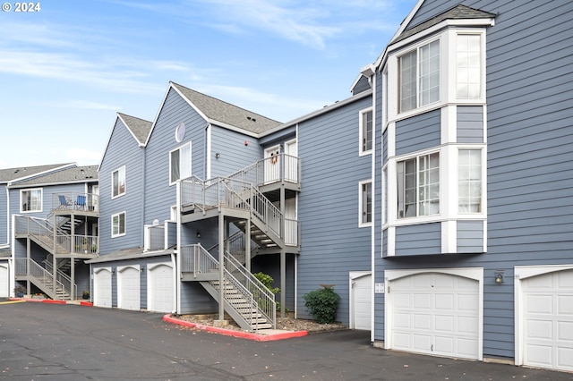 exterior space with a garage