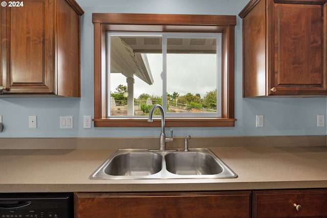 kitchen featuring dishwashing machine and sink