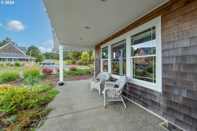 view of patio with a porch