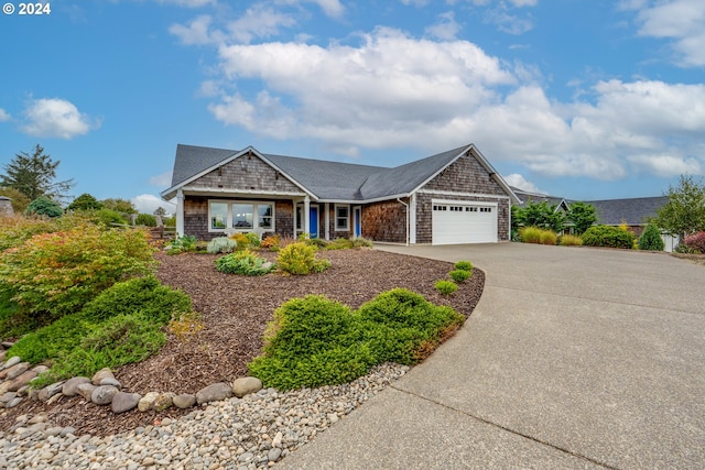 craftsman inspired home with a garage