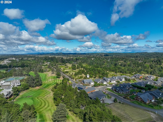 402 Diamond Ln, Gearhart, OR 97138 - birds eye view of property with a residential view, view of golf course, and a wooded view