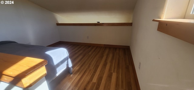 unfurnished bedroom featuring dark wood-type flooring