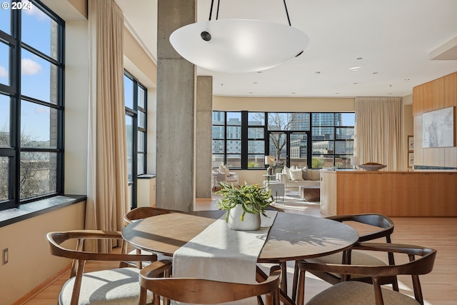 dining room featuring light wood-type flooring