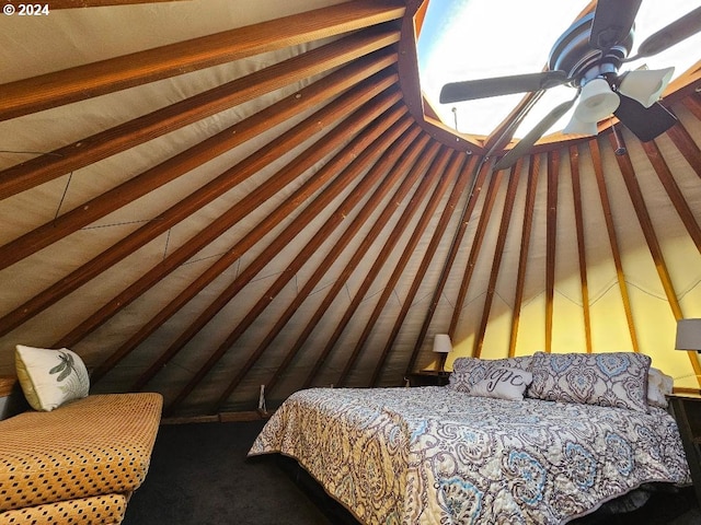 bedroom featuring ceiling fan