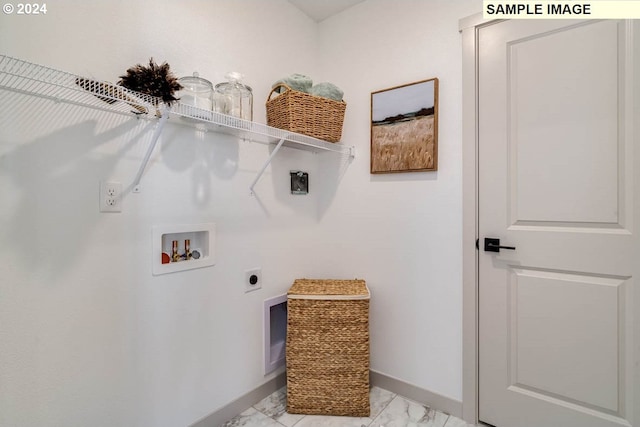 washroom featuring hookup for an electric dryer and hookup for a washing machine