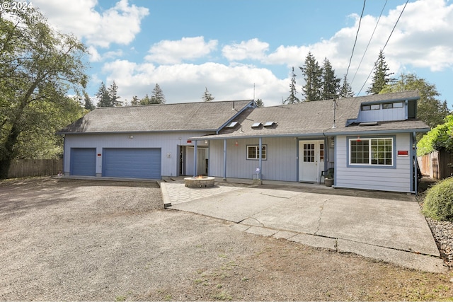 exterior space featuring a garage