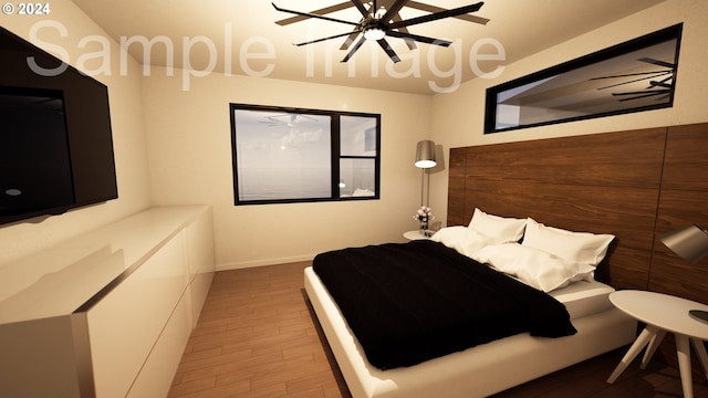 bedroom featuring light wood-type flooring