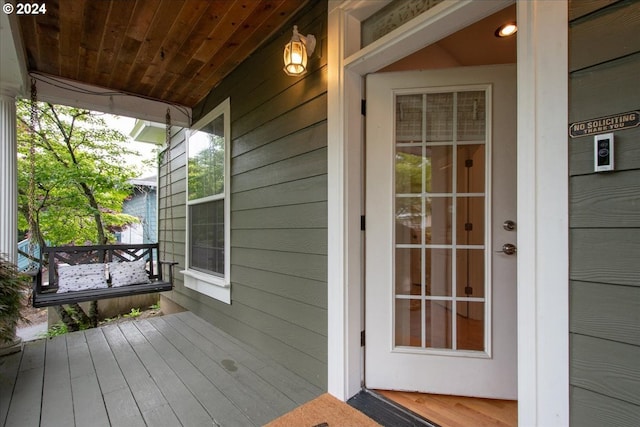 wooden deck with a porch