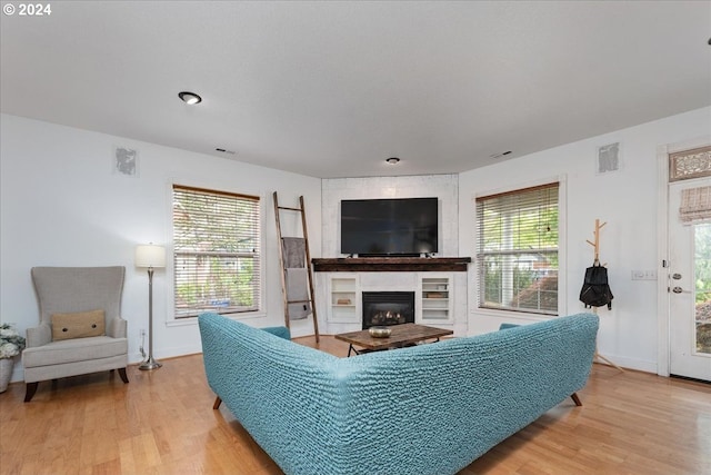 living room featuring hardwood / wood-style floors and plenty of natural light