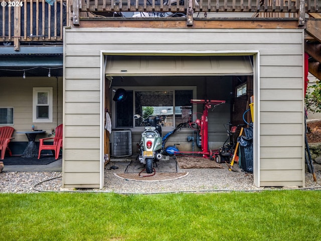 view of outdoor structure with central AC unit