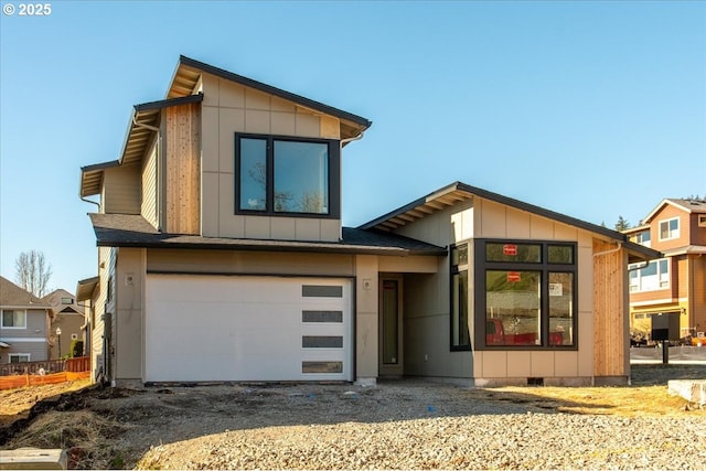 contemporary house with a garage