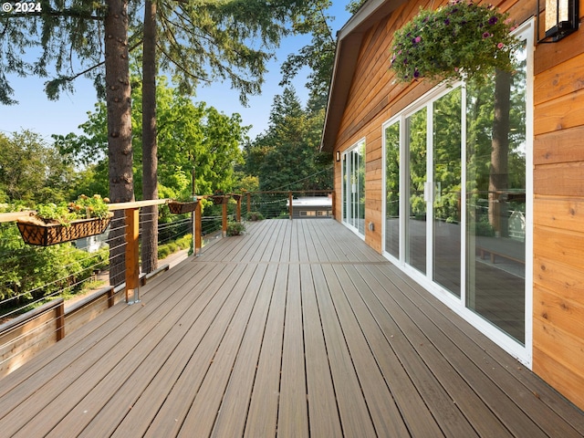 818 Ash St, Lake Oswego, OR 97034 - wooden terrace with view of scattered trees