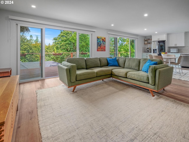 818 Ash St, Lake Oswego, OR 97034 - living area with light wood-type flooring, healthy amount of natural light, and recessed lighting