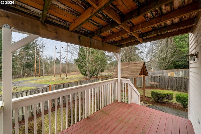 view of wooden deck