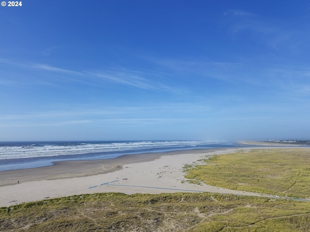 property view of water with a beach view