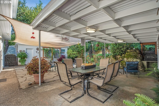 view of patio / terrace with a pergola