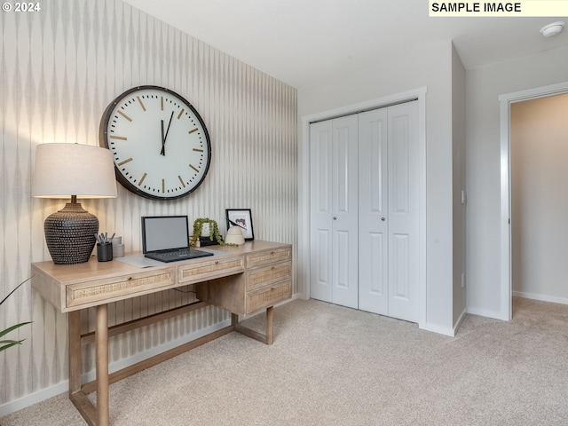 view of carpeted office